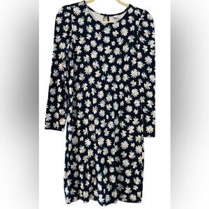 Women Old Navy  long sleeve floral dress. Size S. Navy blue with white flowers